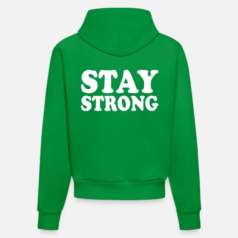 Stay strong - Sweat à capuche bio ajusté fabriqué en UE - City Green