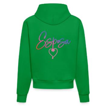 Esposa Cute Wife To Be Bride Couple Wedding Gift - Organic Fitted Hoodie Made in EU - City Green - Back