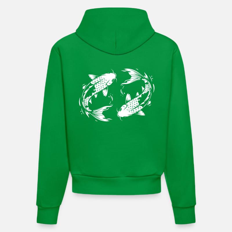 Koi Fish Carpe - Sweat à capuche bio ajusté fabriqué en UE - City Green