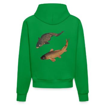 Zwei japanische Kois - Organic Fitted Hoodie Made in EU - City Green - Hinten
