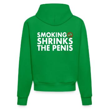 Smoking shrinks the penis - Sweat à capuche bio ajusté fabriqué en UE - City Green - Dos