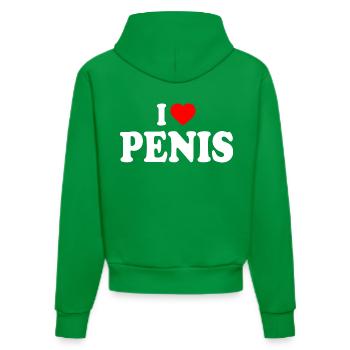 I love penis - Organic Fitted Hoodie Made in EU - City Green - Hinten