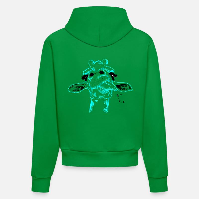 Safari Girafe Girafe - Sweat à capuche bio ajusté fabriqué en UE - City Green