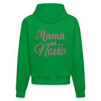Mama del Novio Groom's Mom Wedding Gift - Organic Fitted Hoodie Made in EU - City Green - Back