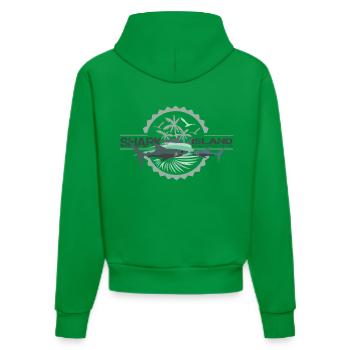 sharisland-sharkshirt - Sweat à capuche bio ajusté fabriqué en UE - City Green - Dos