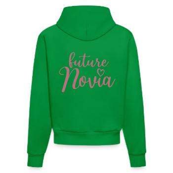 Future Novia Girlfriend Engagement Wedding Gift - Organic Fitted Hoodie Made in EU - City Green - Back