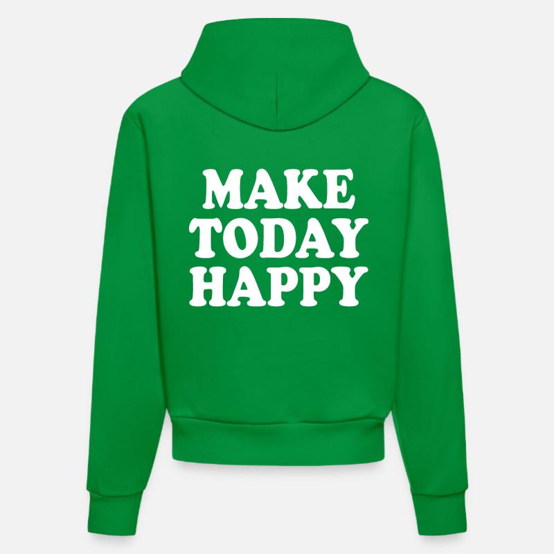Make today happy - Sweat à capuche bio ajusté fabriqué en UE - City Green