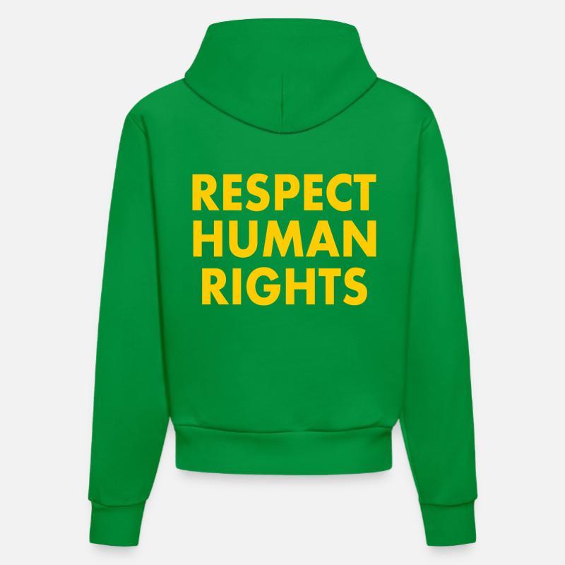 Respect human rights - Sweat à capuche bio ajusté fabriqué en UE - City Green