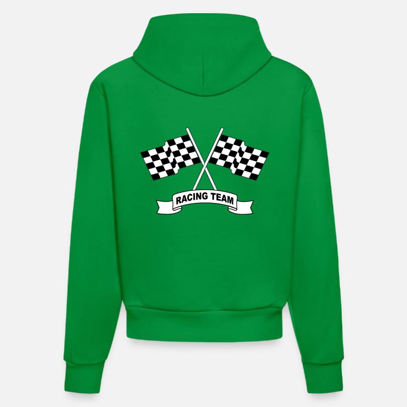 racing team flags - Sweat à capuche bio ajusté fabriqué en UE - City Green
