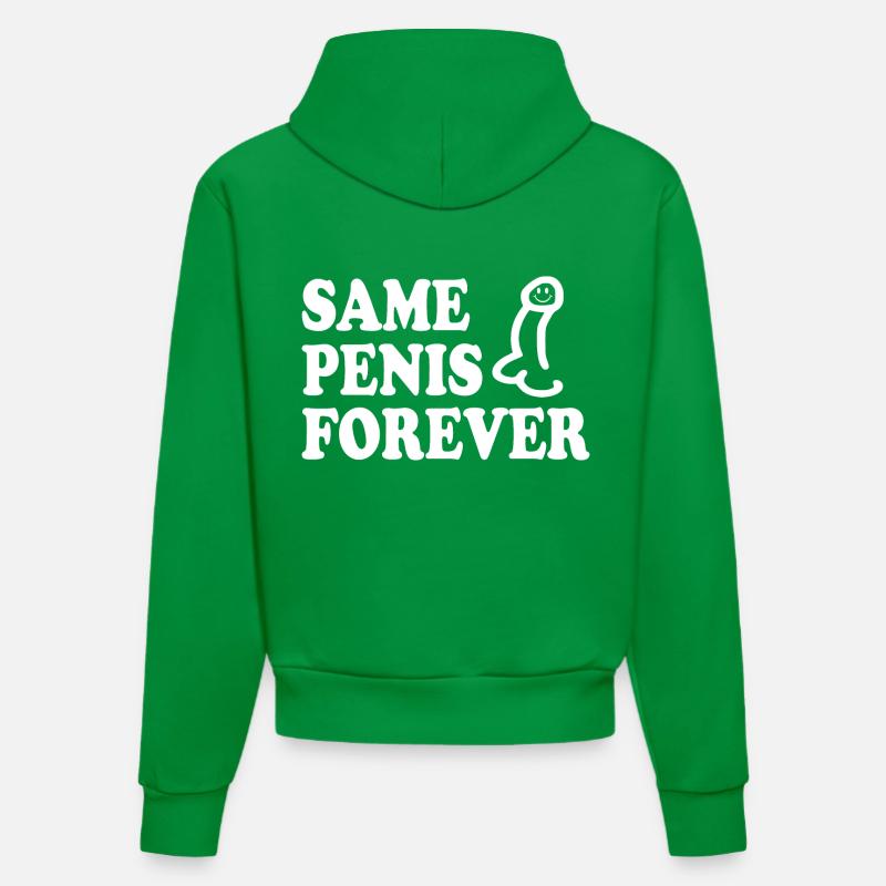 Same penis forever - Organic Fitted Hoodie Made in EU - City Green