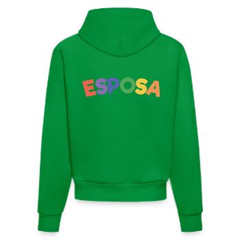 Esposa Cool Wife To Be Bride Couple Wedding Gift - Organic Fitted Hoodie Made in EU - City Green - Back