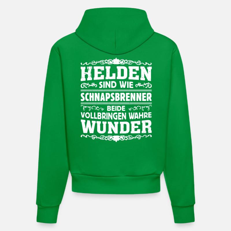Schnapsbrenner - Helden - Organic Fitted Hoodie Made in EU - City Green