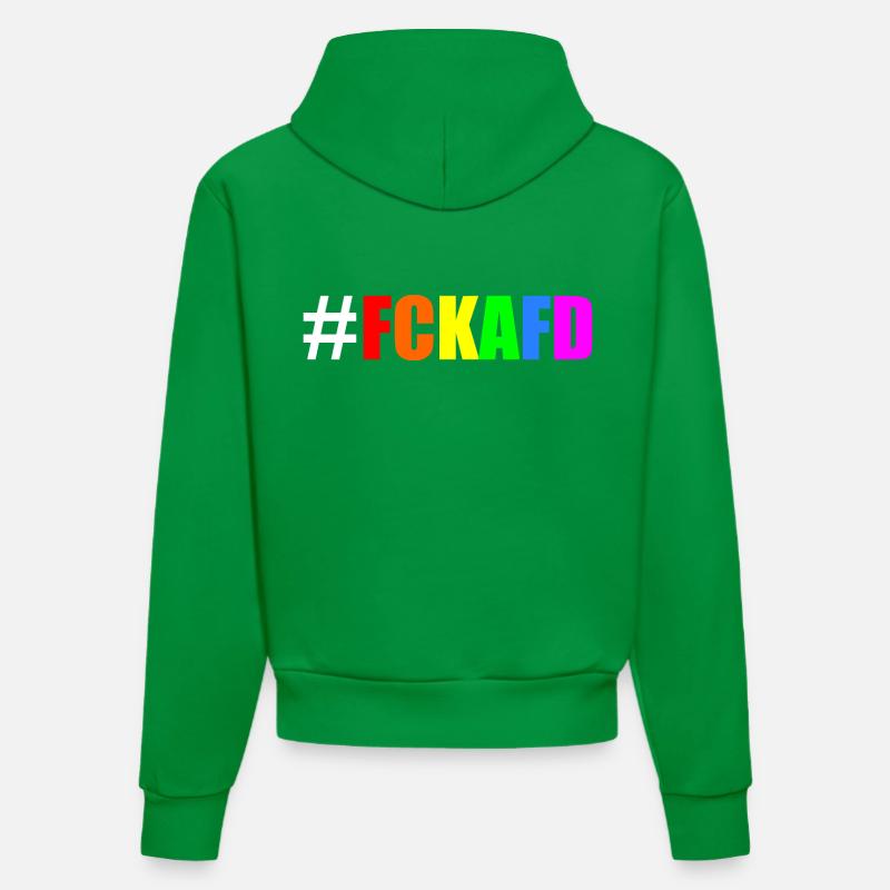 Fck afd - Organic Fitted Hoodie Made in EU - City Green