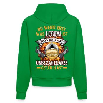 FW - Unbezahlbares getan - Organic Fitted Hoodie Made in EU - City Green - Hinten