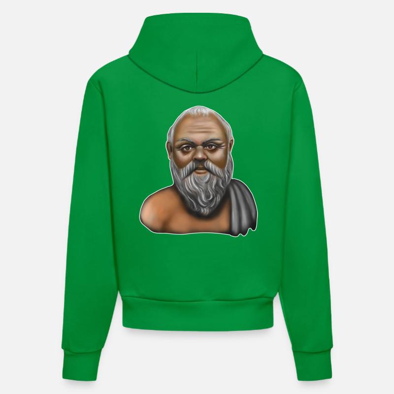 Socrate philosophe grec - Sweat à capuche bio ajusté fabriqué en UE - City Green