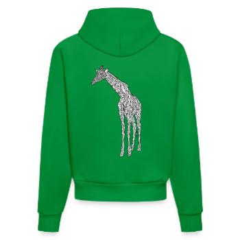 Giraffe art lines #giraffe - Organic Fitted Hoodie Made in EU - City Green - Back
