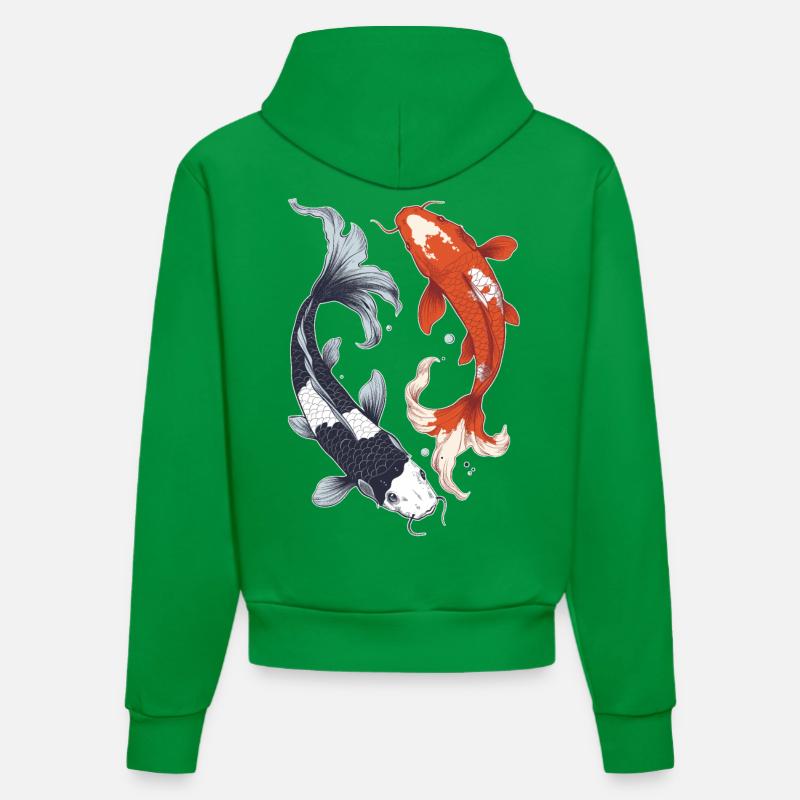 carpe koï - Sweat à capuche bio ajusté fabriqué en UE - City Green