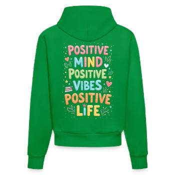 Positivity - Organic Fitted Hoodie Made in EU - City Green - Back