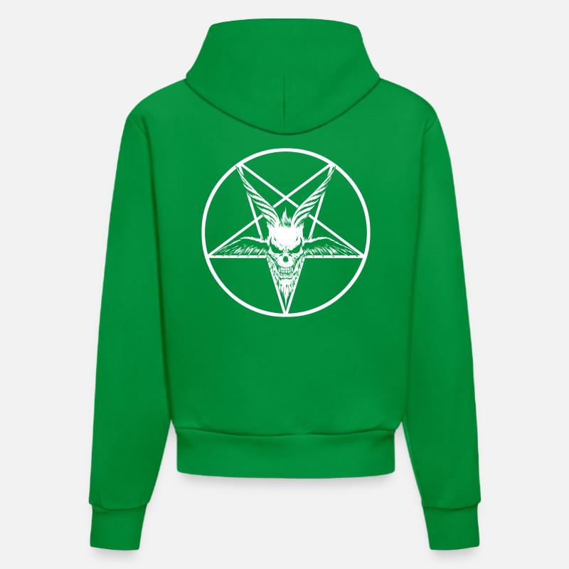 Satan White - Sweat à capuche bio ajusté fabriqué en UE - City Green