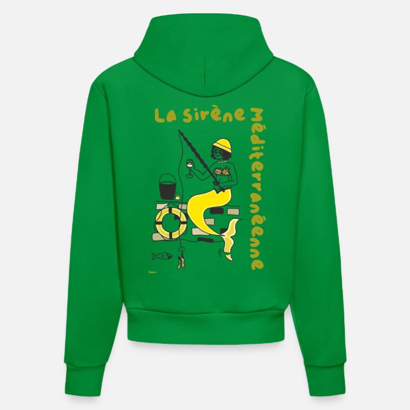 Sirene Mediterranéenne Jaune Pêche - Sweat à capuche bio ajusté fabriqué en UE - City Green