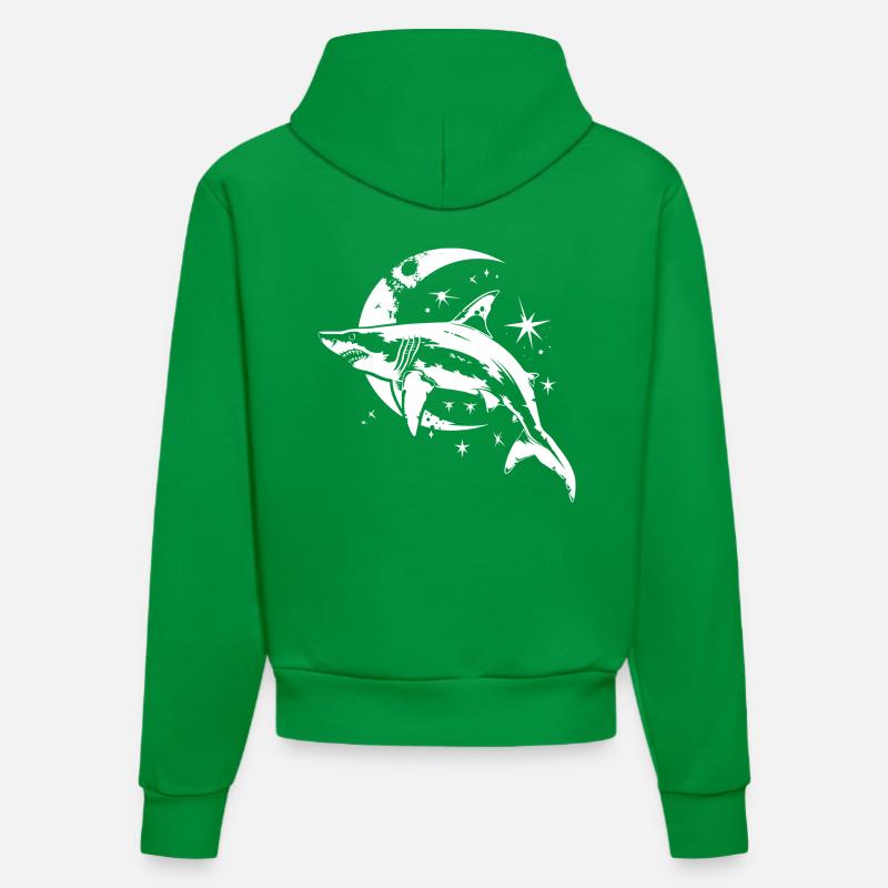 Requin Lune Étoiles - Sweat à capuche bio ajusté fabriqué en UE - City Green