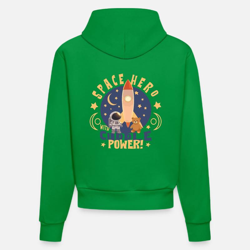 Astronaute avec ours en peluche - Sweat à capuche bio ajusté fabriqué en UE - City Green