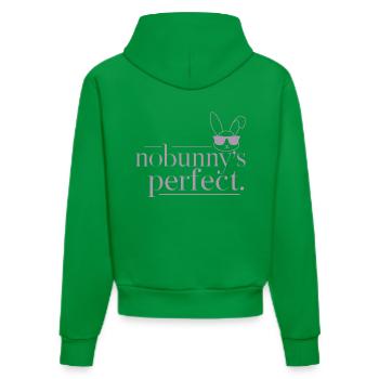 Hase "Nobunny is Perfect" Witzig - Organic Fitted Hoodie Made in EU - City Green - Hinten