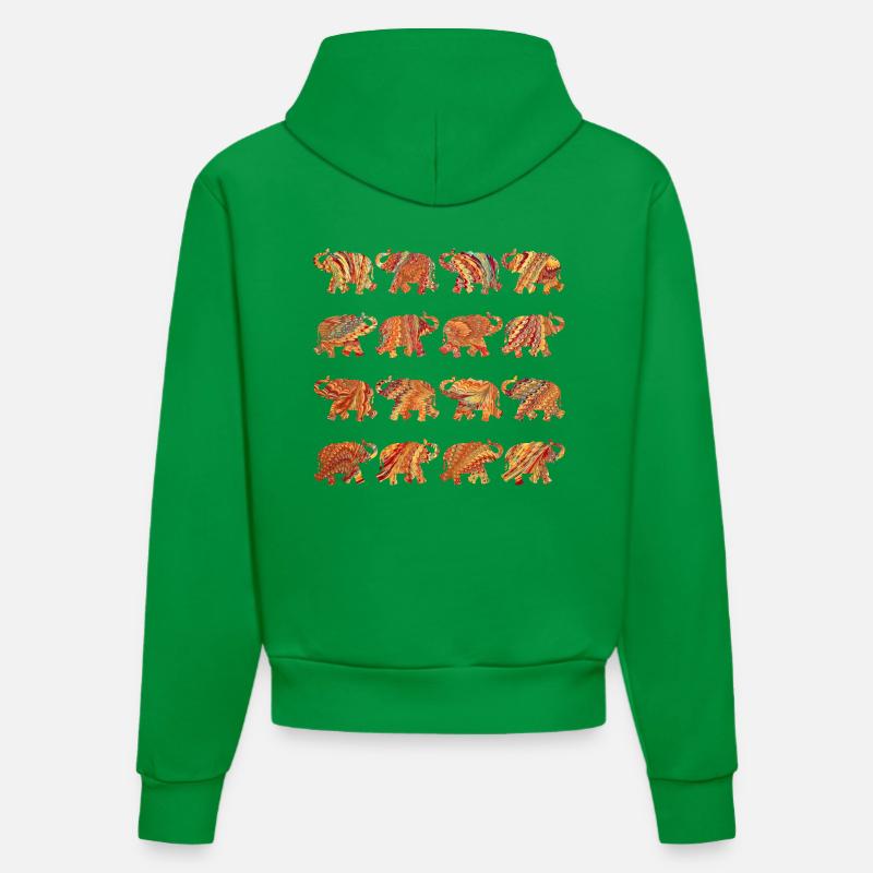 12 éléphants e 22 - Sweat à capuche bio ajusté fabriqué en UE - City Green