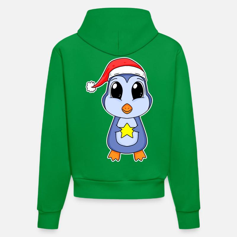 Pingouin Noël - Sweat à capuche bio ajusté fabriqué en UE - City Green