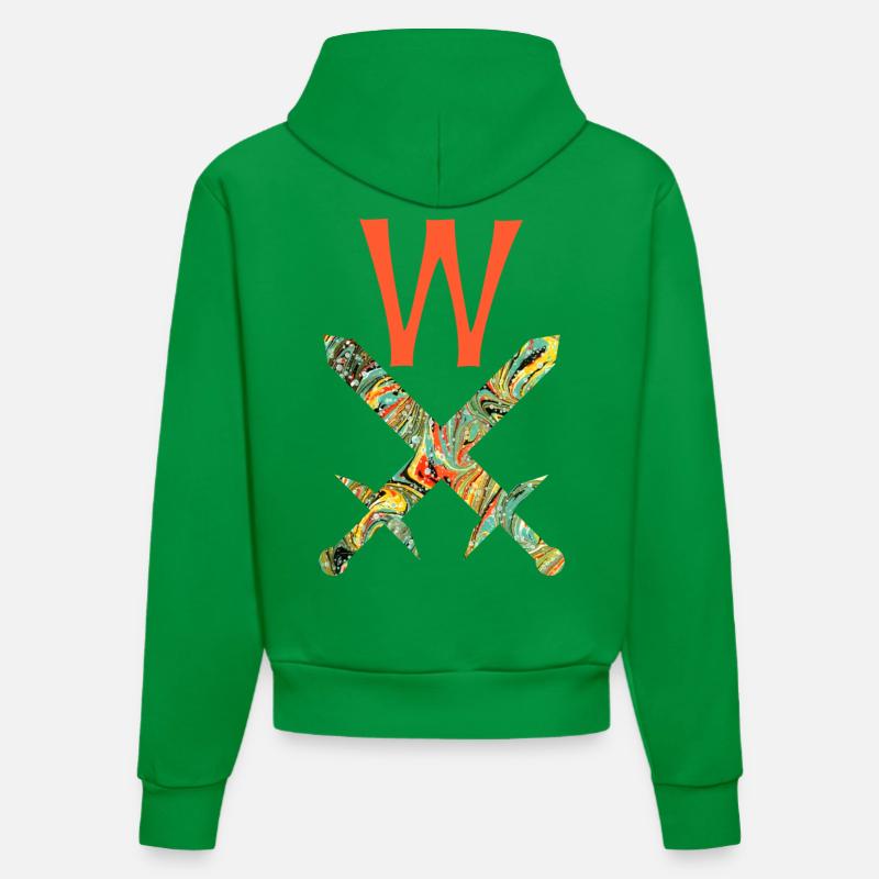 Épées croisées E 200 W - Sweat à capuche bio ajusté fabriqué en UE - City Green