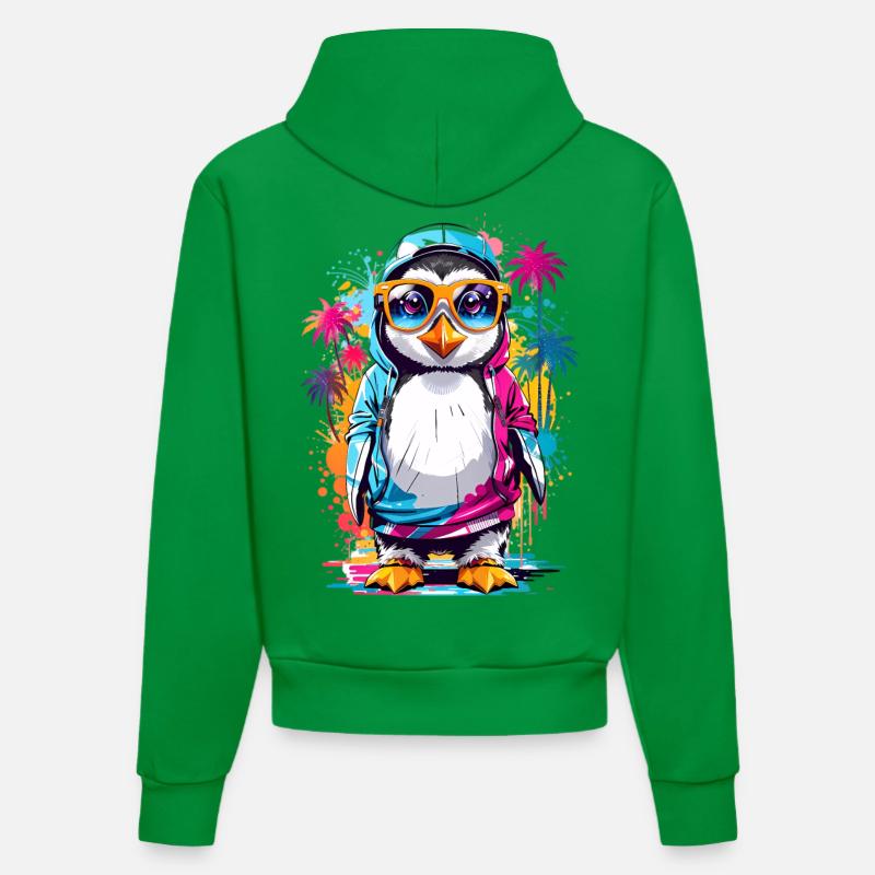 Pingouin cool - Sweat à capuche bio ajusté fabriqué en UE - City Green