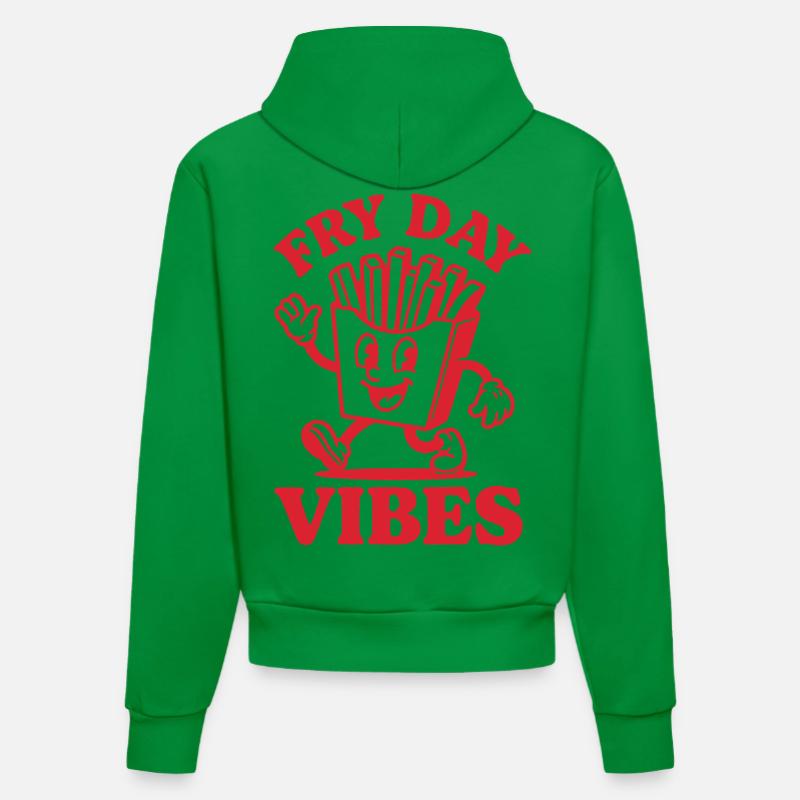 Fry Day Vibes - Drôle de dicton de frites - Sweat à capuche bio ajusté fabriqué en UE - City Green