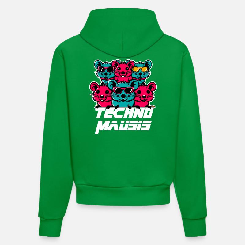 Techno Mausis - Sweat à capuche bio ajusté fabriqué en UE - City Green