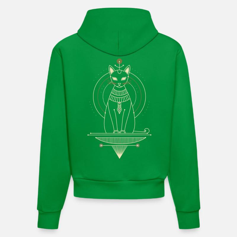 Chat égyptien Bastet - Sweat à capuche bio ajusté fabriqué en UE - City Green