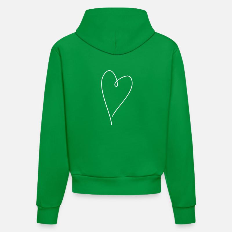 Coeur design blanc - Sweat à capuche bio ajusté fabriqué en UE - City Green