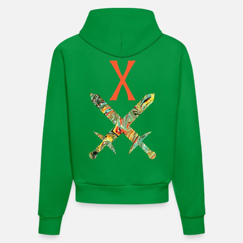 Épées croisées E 200 x - Sweat à capuche bio ajusté fabriqué en UE - City Green