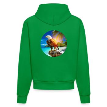 Eagle at Eagle Beach Aruba Summer Vacation - Organic Fitted Hoodie Made in EU - City Green - Back