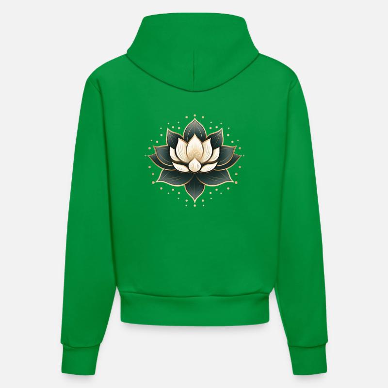 Fleur de lotus - Sweat à capuche bio ajusté fabriqué en UE - City Green
