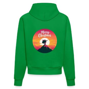 Weihnachtsmann auf dem Berg Merry Christmas - Organic Fitted Hoodie Made in EU - City Green - Hinten