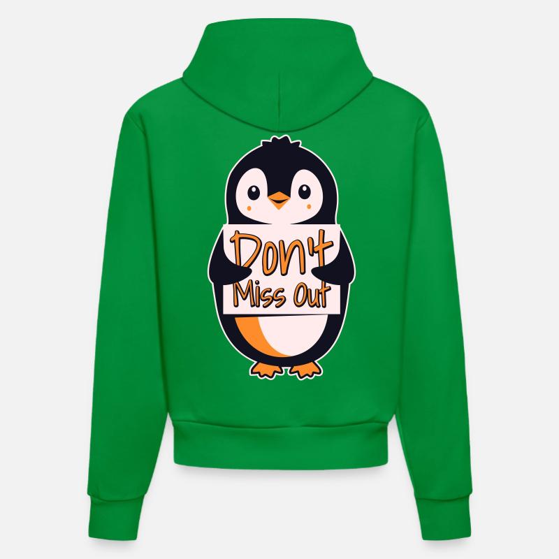 Panneau Pingouin Ne Manquez Pas - Sweat à capuche bio ajusté fabriqué en UE - City Green
