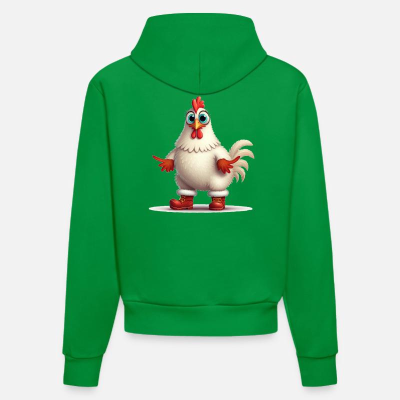 Poule fougueuse avec bottes - Sweat à capuche bio ajusté fabriqué en UE - City Green