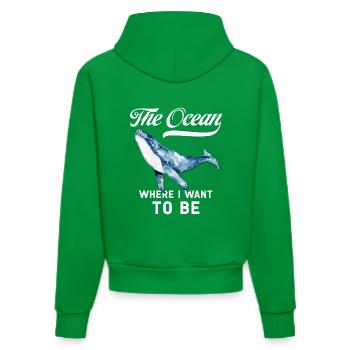 Chemise tendance : L’océan – Où voulez-vous être - Sweat à capuche bio ajusté fabriqué en UE - City Green - Dos