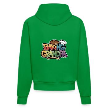 Here comes the baking grandpa funny baker's saying - Organic Fitted Hoodie Made in EU - City Green - Back