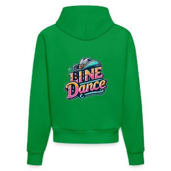 Colorful Line Dance Design - Organic Fitted Hoodie Made in EU - City Green - Back