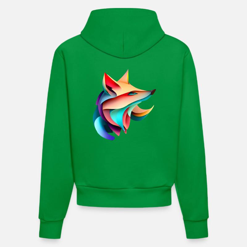 Fox Design Rayures élégantes Harmony - Sweat à capuche bio ajusté fabriqué en UE - City Green