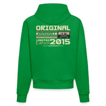 Janvier 2015 | Cadeau D’anniversaire Janvier 2015 - Sweat à capuche bio ajusté fabriqué en UE - City Green - Dos