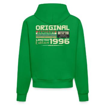 January 1996 | Birthday Gift January 1996 - Organic Fitted Hoodie Made in EU - City Green - Back