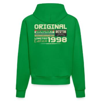 Janvier 1998 | Cadeau D’anniversaire Janvier 1998 - Sweat à capuche bio ajusté fabriqué en UE - City Green - Dos
