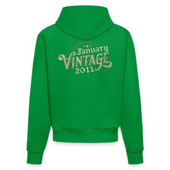 Janvier 2011 | 2011 Janvier Vintage Anniversaire - Sweat à capuche bio ajusté fabriqué en UE - City Green - Dos