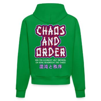 Chaos & Order / Chaos & Ordnung - Organic Fitted Hoodie Made in EU - City Green - Hinten